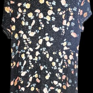 Xhilaration Black Dress with Floral Print